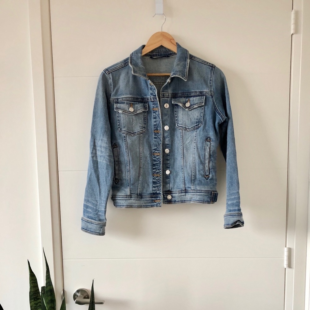 Zara distressed denim jacket